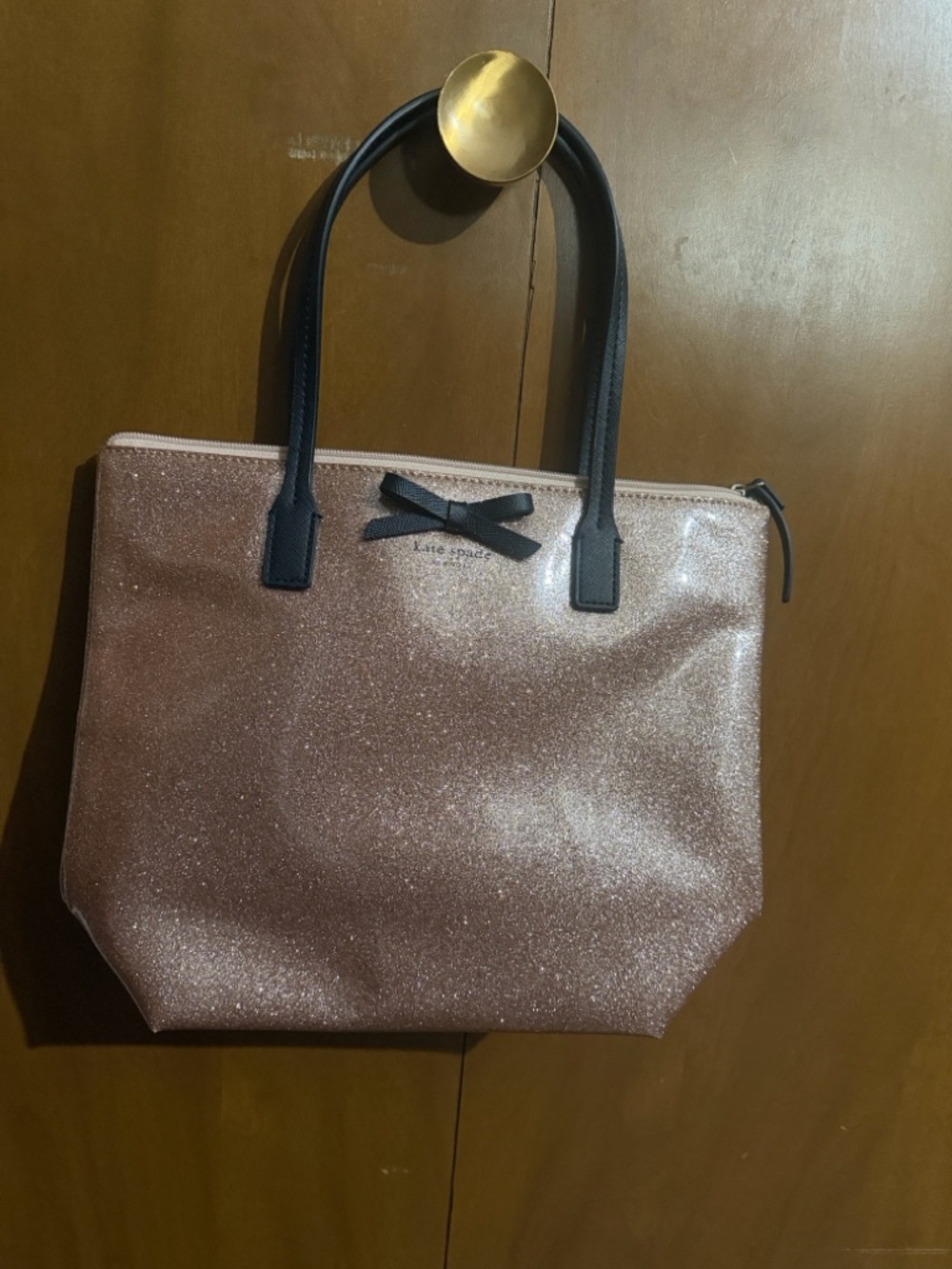kate spade Mavis Street Jeralyn tote in Rose Gold Glitter